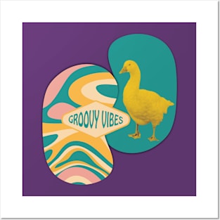 Groovy vibes duck Posters and Art